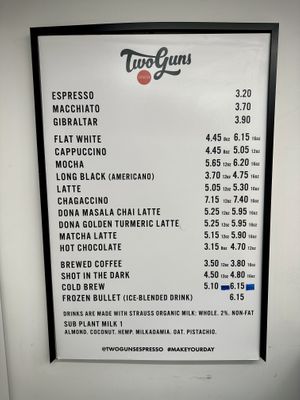 Drinks Menu  at Two Guns in Manhattan Beach