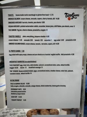 Food Menu  at Two Guns in Manhattan Beach