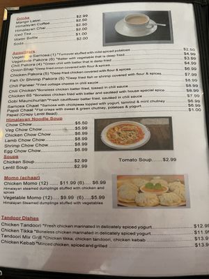 Menu page 1  at Himalayan Range in Cary