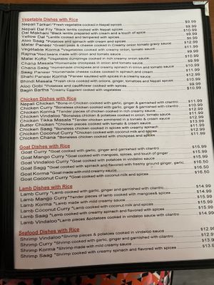 Menu page 2  at Himalayan Range in Cary