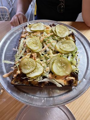 The Big Mack! Appreciate that they made the effort to put pickle slices on EACH piece!  at Grandma Bob's Pizza in Detroit
