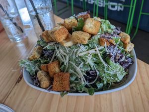 Caesar salad (vegan) at Grandma Bob's Pizza in Detroit