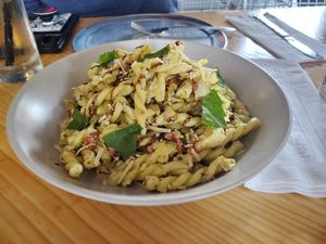 Vegan Pesto Pasta Salad at Grandma Bob's Pizza in Detroit