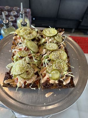 Vegan Big Mac Deep Dish  at Grandma Bob's Pizza in Detroit