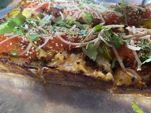 Vegan Hawaiian  at Grandma Bob's Pizza in Detroit