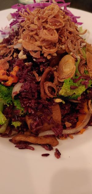 Fried rice with soy chicken at I'm Vegan in Chicago