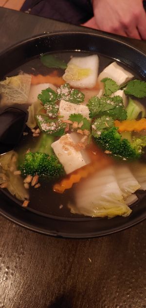 Vegetables and tofu soup at I'm Vegan in Chicago
