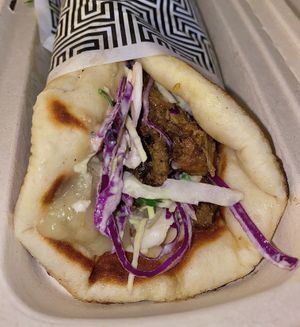 Plant based lamb Zeus Pita Wrap  at Zeus Street Greek in Kotara