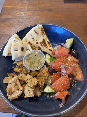 Vegan spartan bowl  at Zeus Street Greek in Kotara