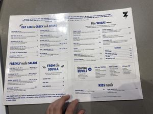 Menu  at Zeus Street Greek - Westfield in Sydney