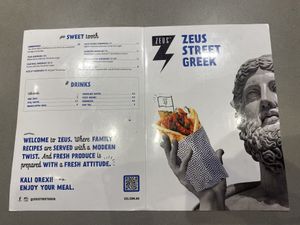 Menu   at Zeus Street Greek - Westfield in Sydney