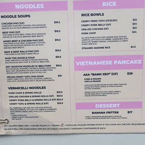 Menu excerpt at Hawker Boys in Melbourne