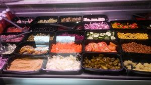 Salad bar at Premier Deli in Sunderland