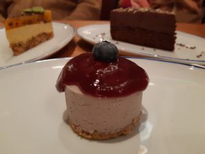 Cake at Flax & Kale in Madrid