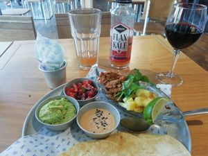 Vegan tacos at Flax & Kale in Madrid