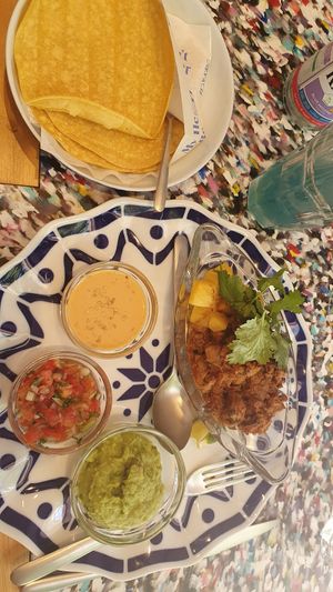 Tacos de jack fruit at Flax & Kale in Madrid