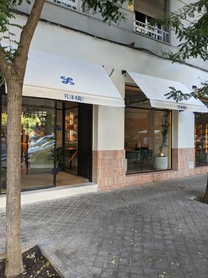 outside at Flax & Kale in Madrid