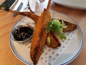 Starters / kuala lumpur's street aubergine at Flax & Kale in Madrid