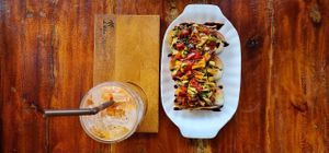 Bruschetta with Mango, Avocado and Tomato (vegan) at Miss Island in Koh Muk