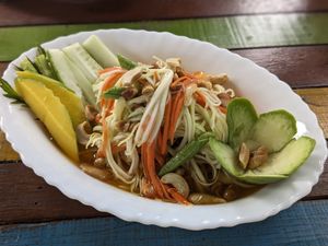 Papaya Salad! Yum! at Miss Island in Koh Muk