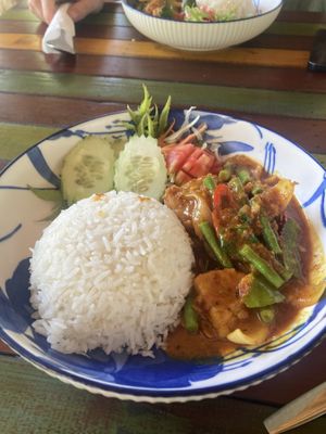 Stir fry red curry tempeh   at Miss Island in Koh Muk