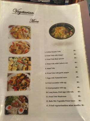 Menu at Miss Island in Koh Muk