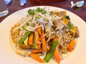 Pad Thai w/fried tofu   at Baitong Thai & Sushi in St Augustine