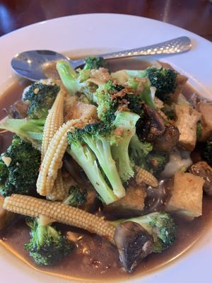 Went again 5/7/24.  Had tofu with garlic sauce…again! So good. (Ask for vegan-style.)  at Baitong Thai & Sushi in St Augustine