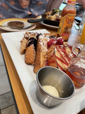 Vegan French Toast flight!! at Lucy's Cafe in Chicago
