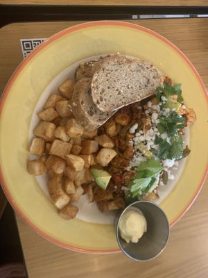 Vegan Mexican scramble  at Lucy's Cafe in Chicago