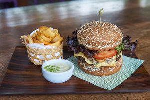 Veggie Burger - vegan option! at Zen Bistrô in Imbituba