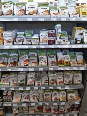 Biovegan: large range of baking ingredients, including egg replacement and creams. at Birkenfelder Biomarkt in Birkenfeld