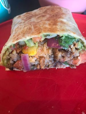 Vegan burrito! Here is half of it.  at Mucho Mas in Laporte