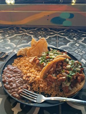 Mexican Soyrizo Tacos at Mucho Mas in Laporte