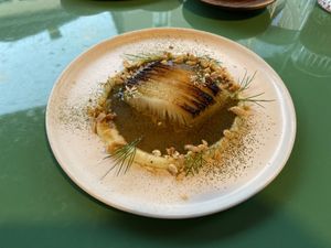 Mashed potatoes with kombu and crushed peanut   at KLE in Zurich