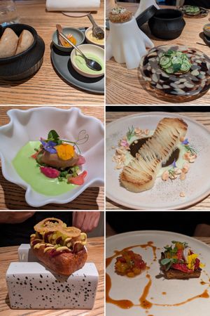 6 course meal including bread and dips at KLE in Zurich