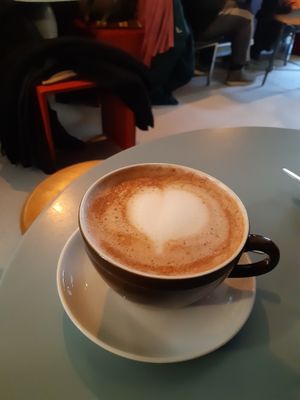 Dark hot chocolate with plant milk at Sedan Café in Freiburg