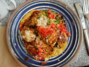 Vegan Huevos Rancheros at Migrants in Madison