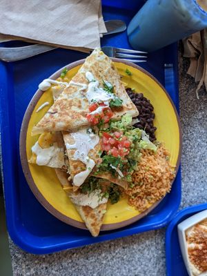 Quesadilla plate closeup at Migrants in Madison