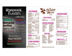 Menu at The Chocolate Moose in Nashville