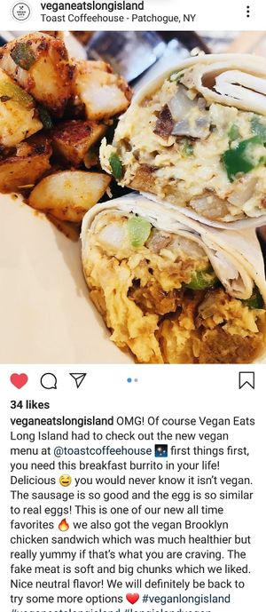 Burrito at Toast Coffeehouse in Patchogue