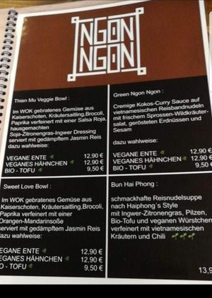 The vegan Menu at Ngon Ngon in Cologne
