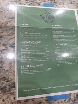 Menu at The Earthy Kitchen in Orlando