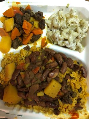 Beefless stew with pasta salad  at The Earthy Kitchen in Orlando