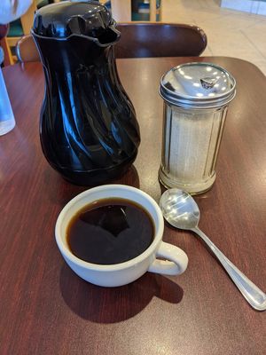 Coffee with plant based creamer at The Earthy Kitchen in Orlando
