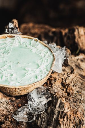 Cocktail Tropic Ritual
Banana Liqueur, Malibu, pineapple, blue cucarao, coconout at Lounge del Brujo Vegan Kitchen & Bar Cayma in Arequipa