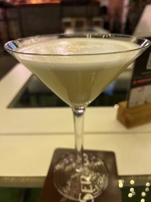 Pisco sour - YUM!!!  at Lounge del Brujo Vegan Kitchen & Bar Cayma in Arequipa