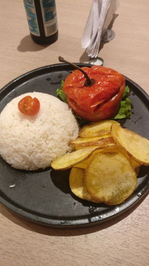 Rocoto Relleno, was great at Lounge del Brujo Vegan Kitchen & Bar Cayma in Arequipa