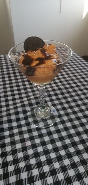 Yummy vegan ice cream at Lounge del Brujo Vegan Kitchen & Bar Cayma in Arequipa