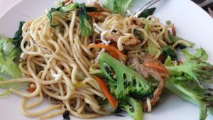 from the menu;  looks good but lacked flavor at Loving Hut - Na Porici in Prague